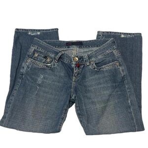 Y2K Vintage 2000s Distressed ripped low rise jeans